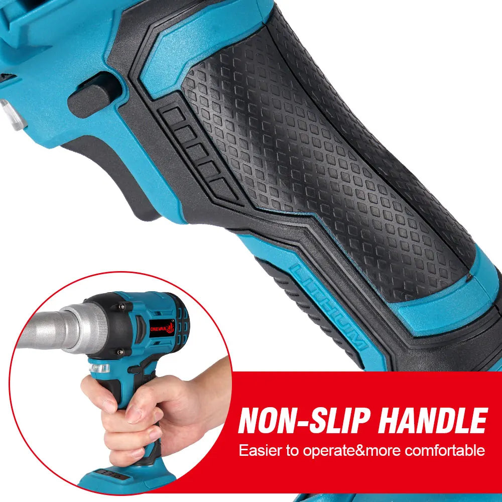 ONEVAN Brushless Electric Rivet Gun 2.4~5.0mm Drill Cordless Rivet Nut Gun Automatic Riveting Power Tool For Makita Battery Pin