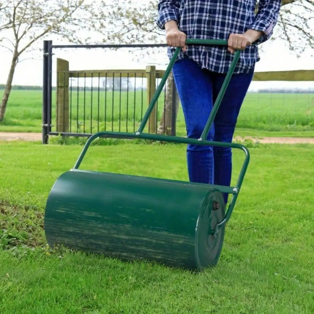 47in Lawn Roller Cylindrical Garden Lawn Rollers Tow Behind Water Filled Steel - TrendForce25