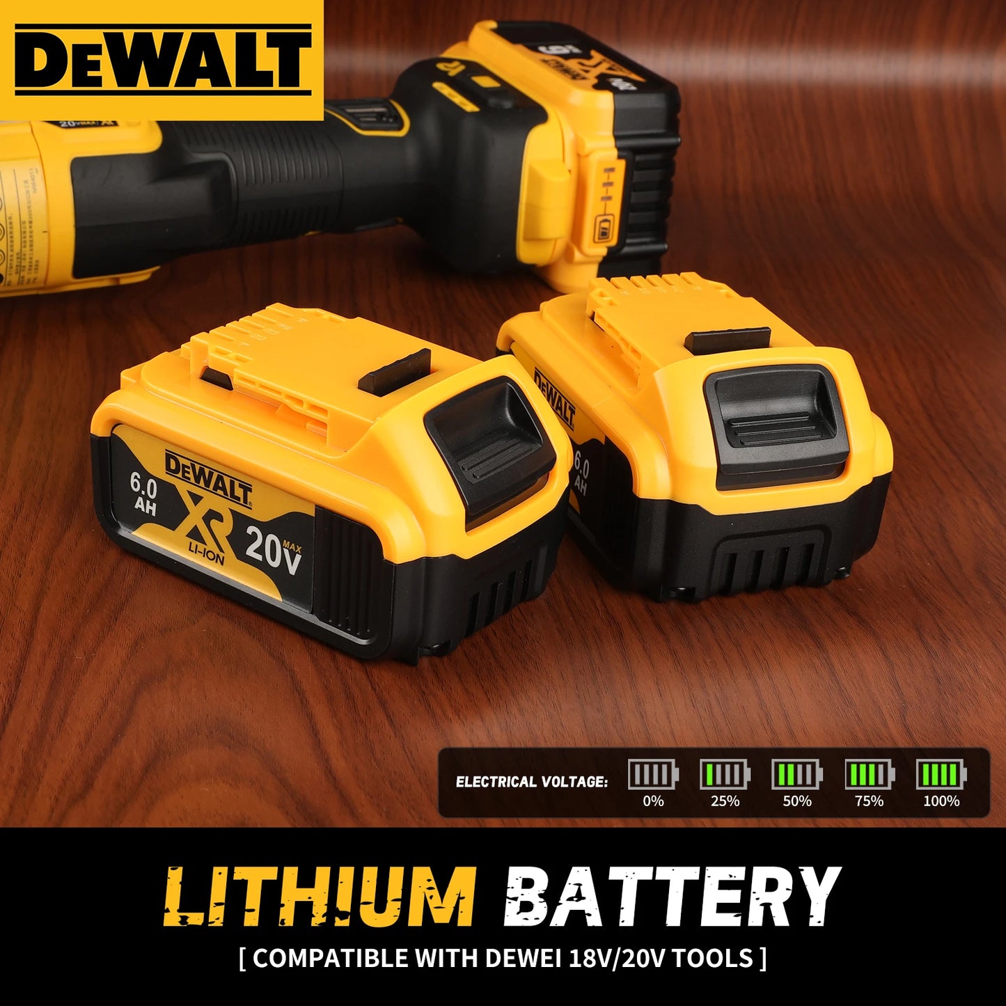 DEWALT Original packaging 20V, 6.0AH, DCB206 rechargeable Backup lithium battery - TrendForce25