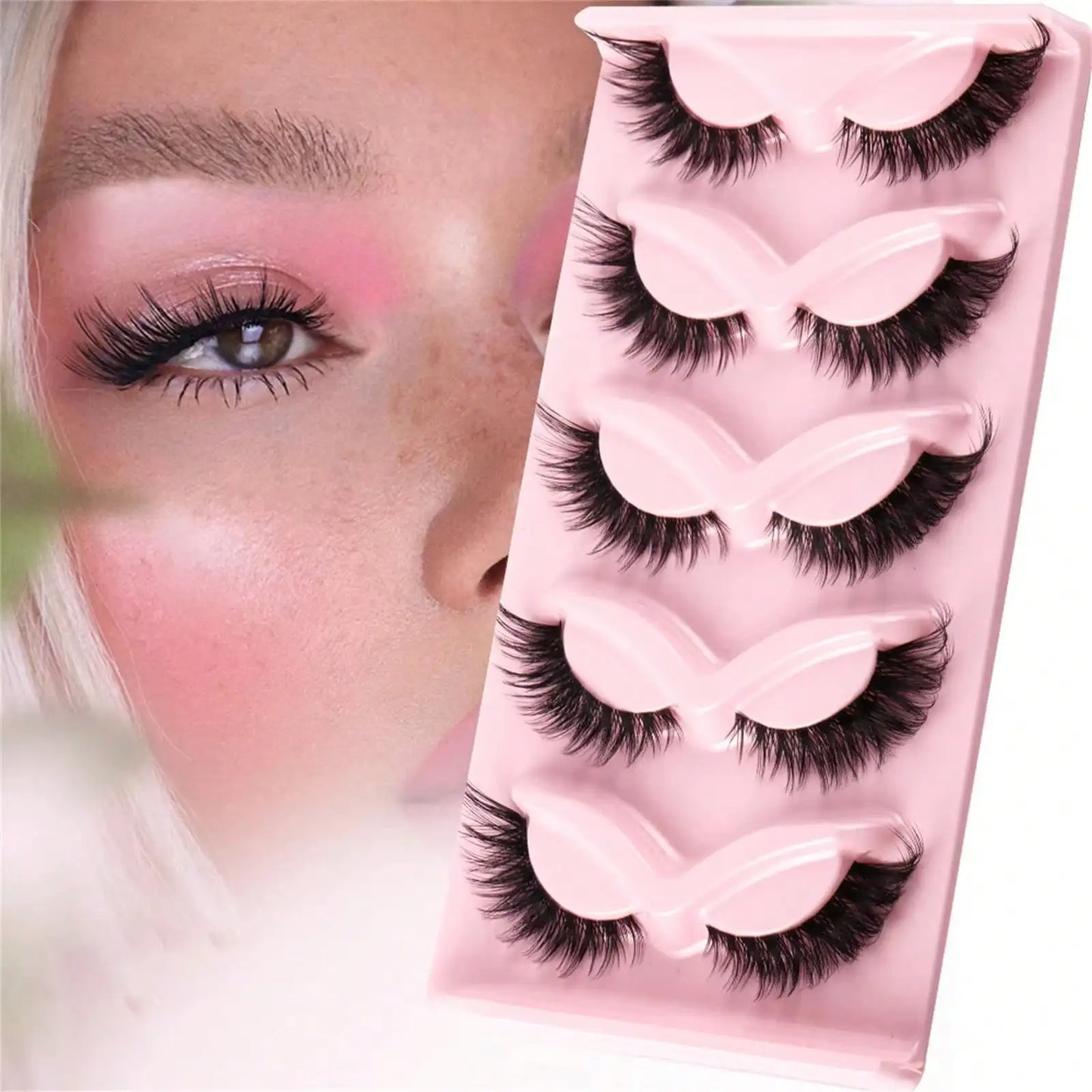 15Pairs/3Pack Cat eye Eyelashes 3D Natural False Lashes Fluffy Soft Cross Clear Band Lashes Manga Lashes Wispy Eyelash Makeup - TrendForce25