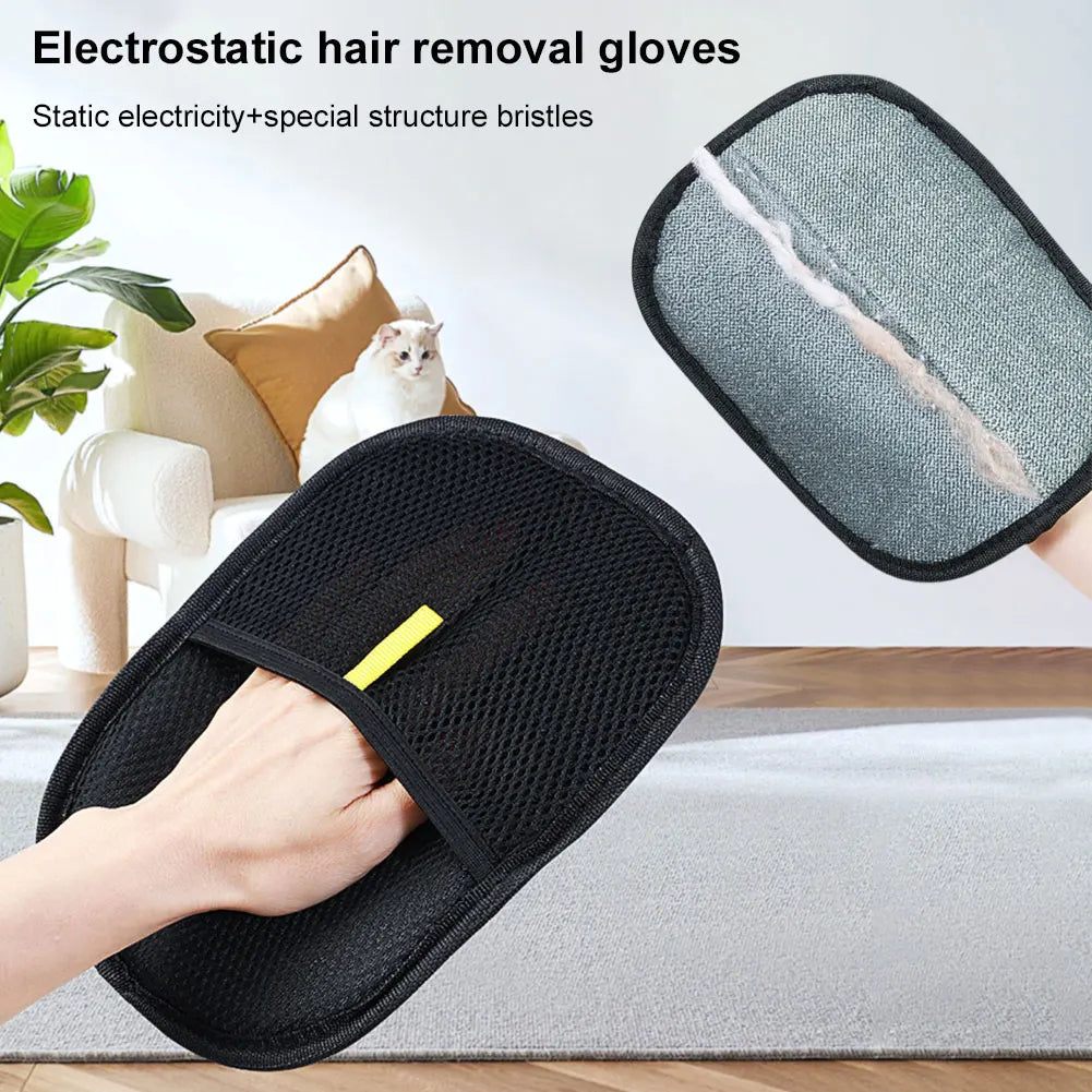 Pet Grooming Gloves Deshedding Brush Glove for Dog Cat Rabbit with Long/Short/Curly Hair - TrendForce25