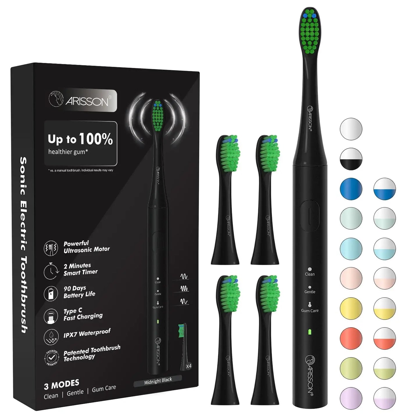 Sonic Electric Toothbrush for Adults and Kids, 1.5H Charge for 90 Days, 40,000 VPM Power Toothbrush, Ultrasonic Electric Tooth - TrendForce25