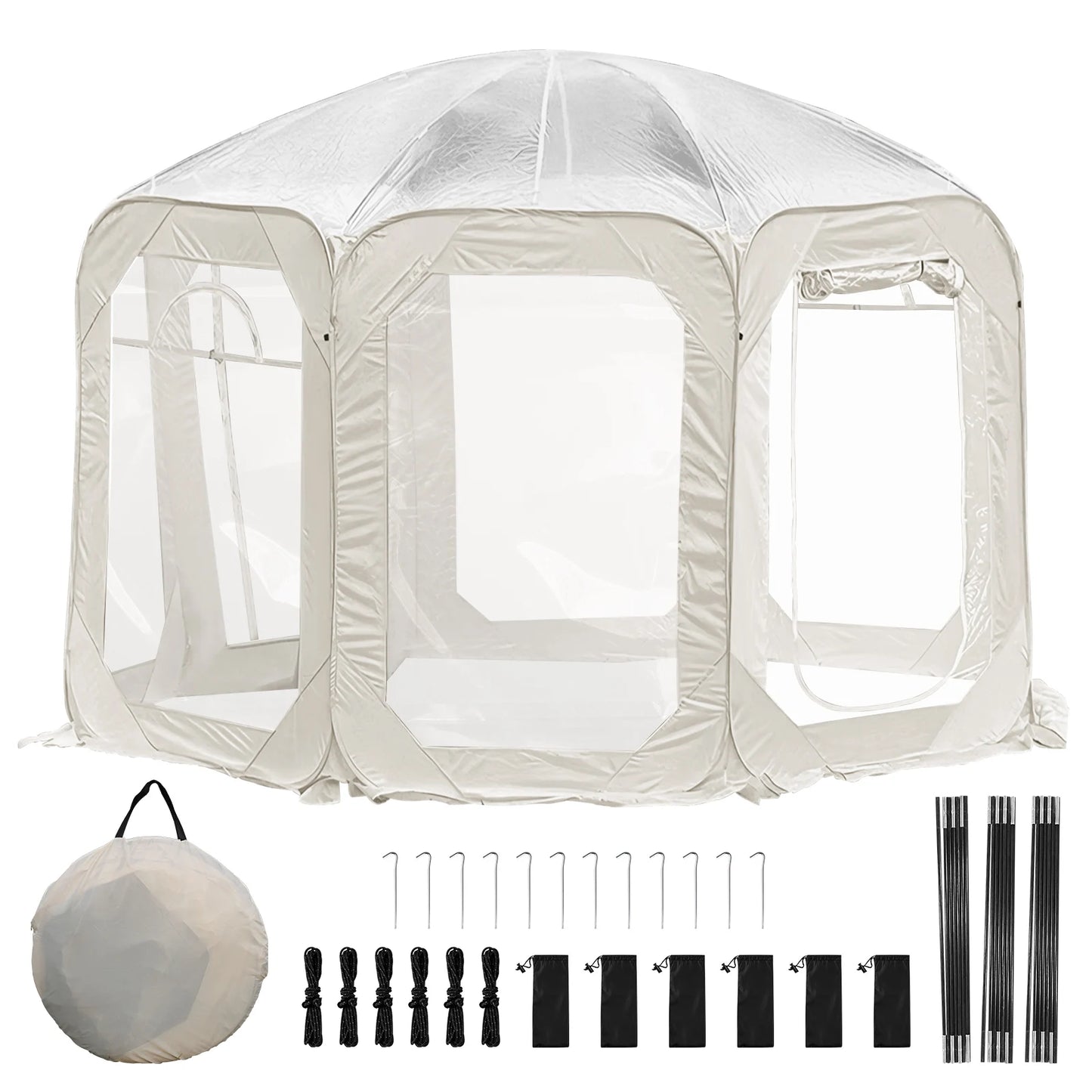 Outdoor Transparent Tent Portable Folding Camping Thickening Tent Starry Sky Bubble House Shade Winter Sunshine Wind/Waterproof - TrendForce25