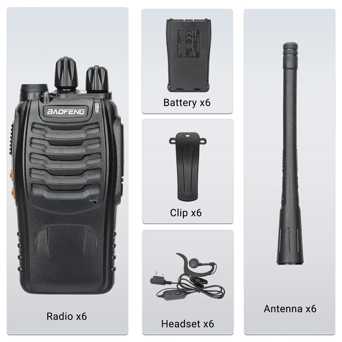 3/6PCS Baofeng BF-888S Walkie Talkie Wireless Copy Frequency UHF Long Range High Power Upgraded BF 888S VOX Ham Two Way Radio