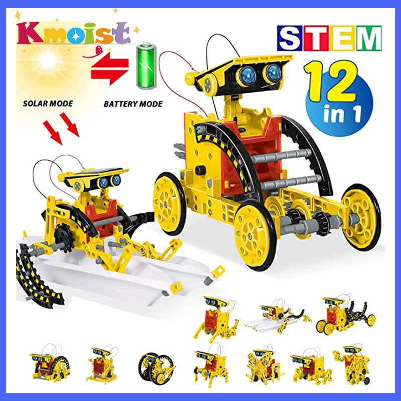 12 In 1 Science Experiment Solar Robot Toy STEM Toy Kits Education Robot Programming Experiment Outdoor Toys Children's Day Gift