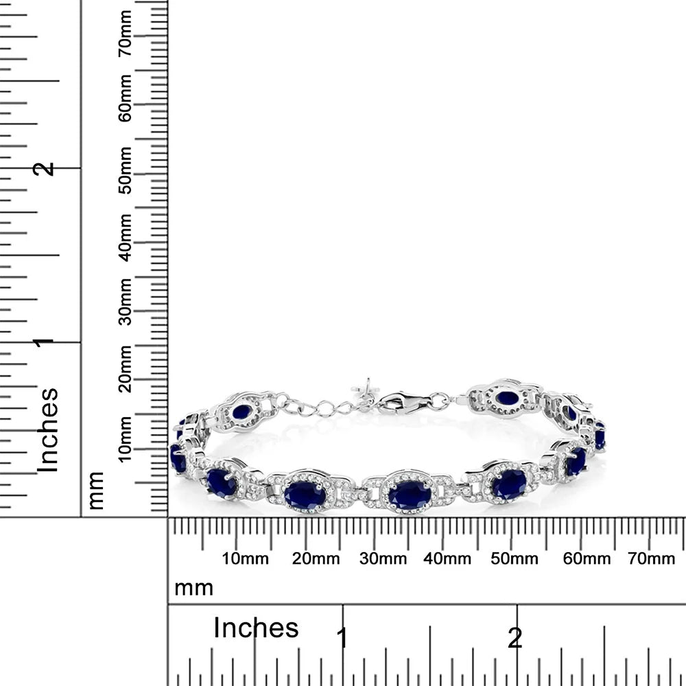 925 Sterling Silver Oval Gemstone Birthstone Tennis Bracelet for Women Fine Jewelry Gifts for Her Mom Women Wife USA Warehouse