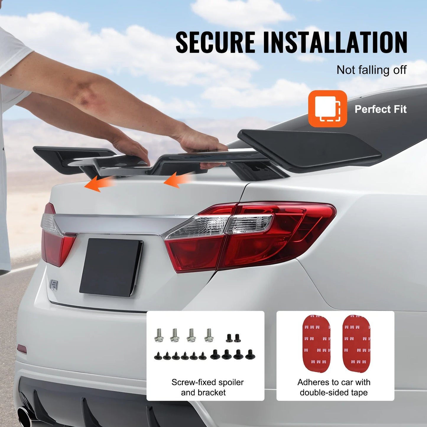 SucceBuy GT Wing Car Spoiler Compatible with 2018-2023 Camry High Strength ABS Material Baking Paint Car Rear Spoiler Wing