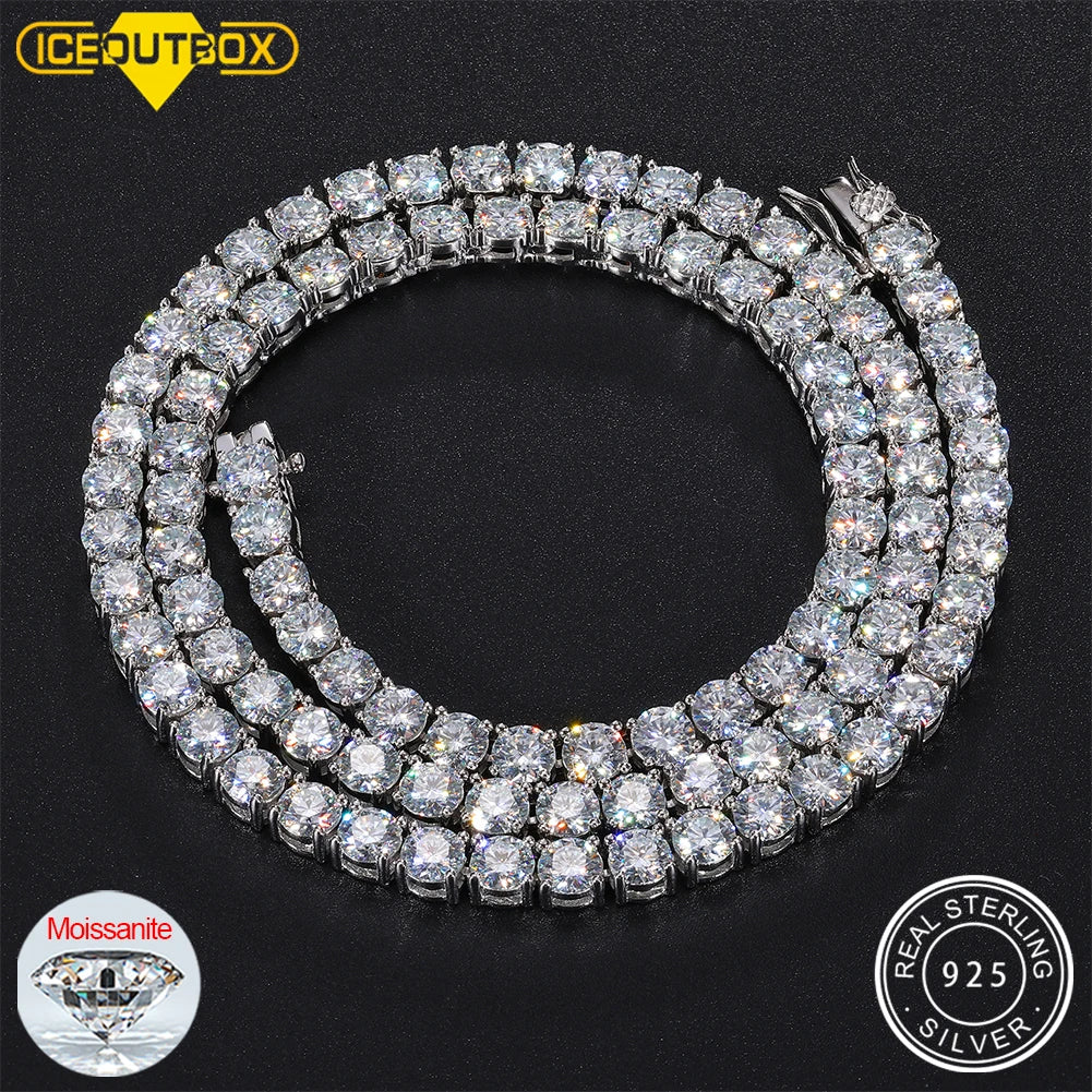 Real 4mm EF Color Moissanite Sparkling Full Diamond GRAY 925 Sterling Silver Wedding Engagement Party Jewelry Bracelet For Women - TrendForce25