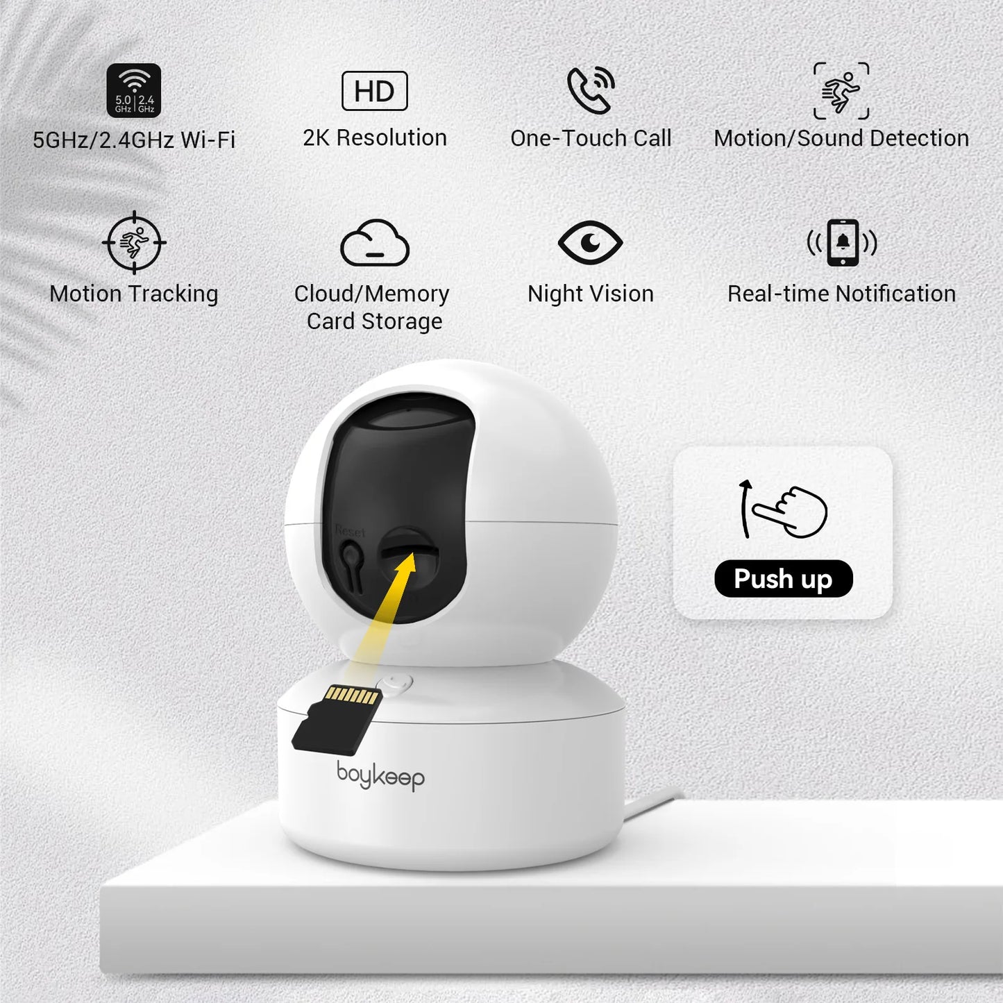 BoyKeep Smart Camera 2K Security Protection Wifi Surveillance 5G/2.4GHz Indoor Baby Night Vision 360° Pan & Tilt 2-Way Audio K30 - TrendForce25