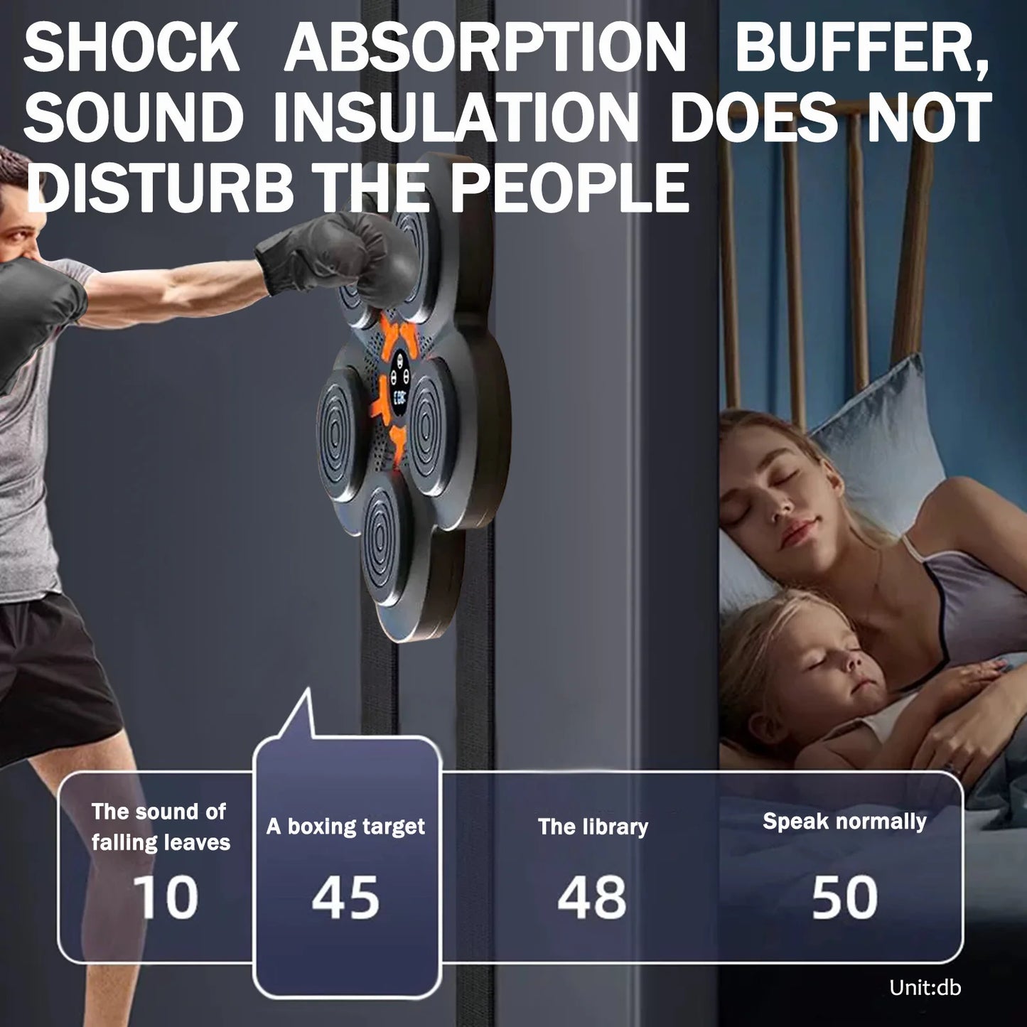 Smart Music Boxing Trainer Wall-Mounted Punching Machine 9-Speed Modes n Professional Boxing Gloves Wall Target Adult Children - TrendForce25