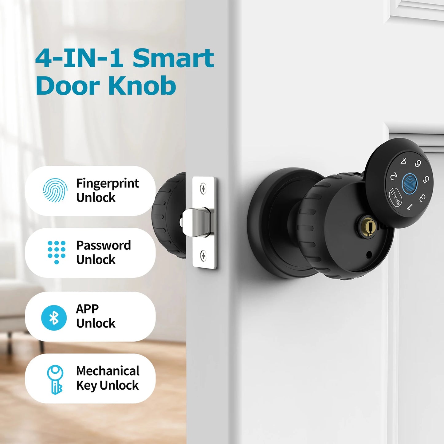 Viladepot Smart Lock Fingerprint Door Lock App Remote Control Passcode Unlock Electronic Touchscreen Keypad Indoor - TrendForce25