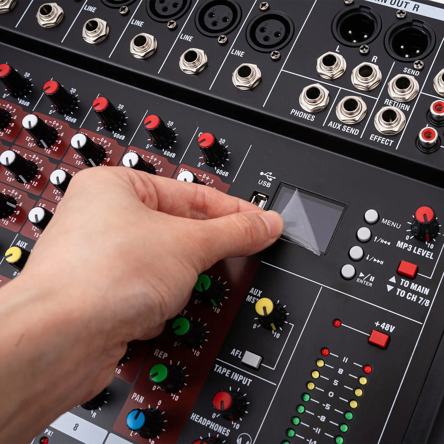 8 Channel bluetooth Live Studio Audio Mixer Sound Mixing Console USB Digtal Mic