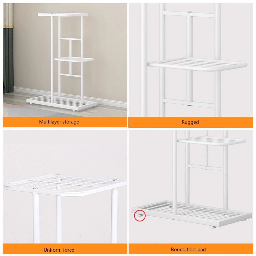 Plant Stand Indoor Outdoor, 7 Tier 8 Potted Metal Flower Shelf For Multiple Plants, Plant Display Holder Rack For Living Room