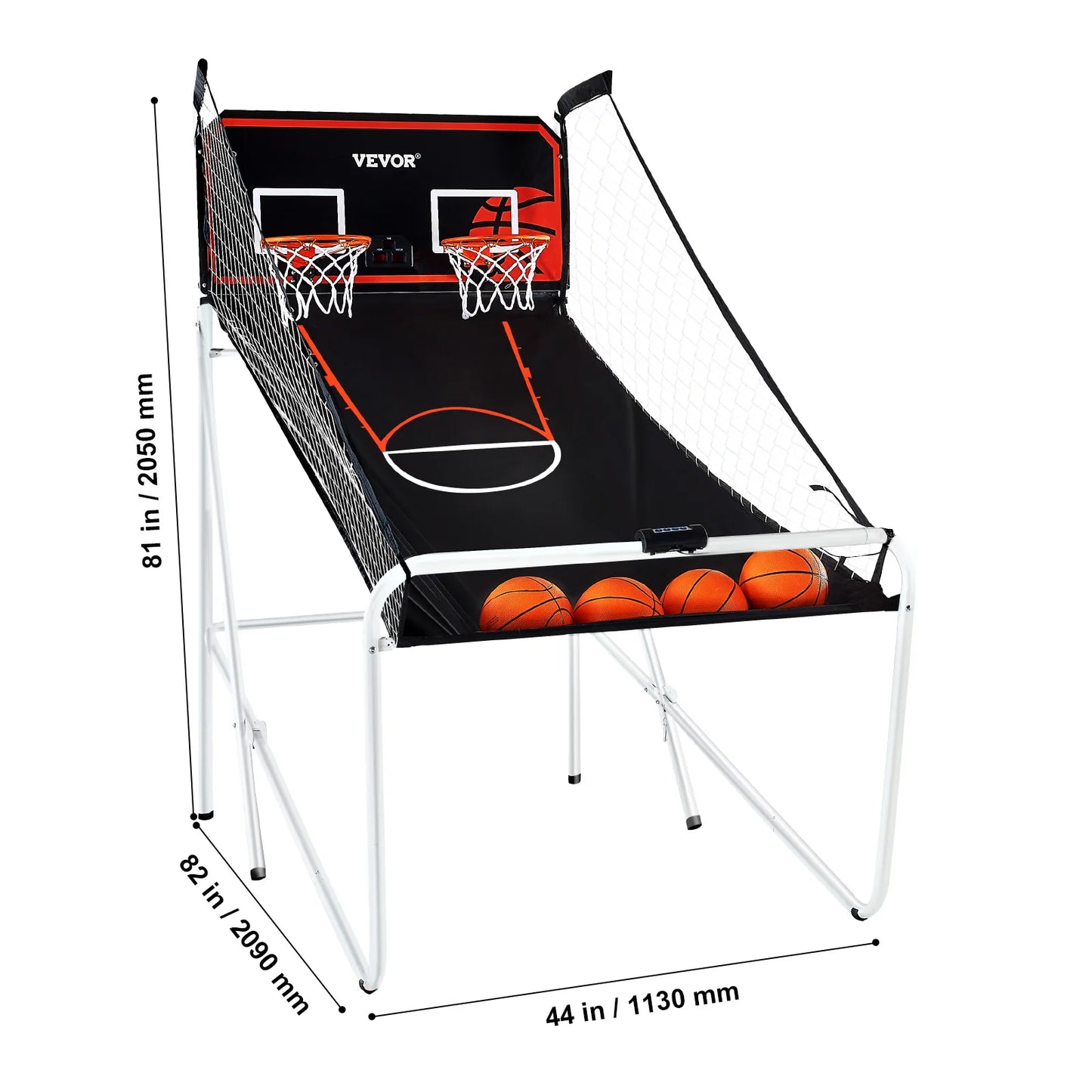 VEVOR Foldable Basketball Arcade Game 2 Player Indoor Basketball Game Home Dual Shot Sport w/ 4 Balls 8 Game Modes for Kid Adult