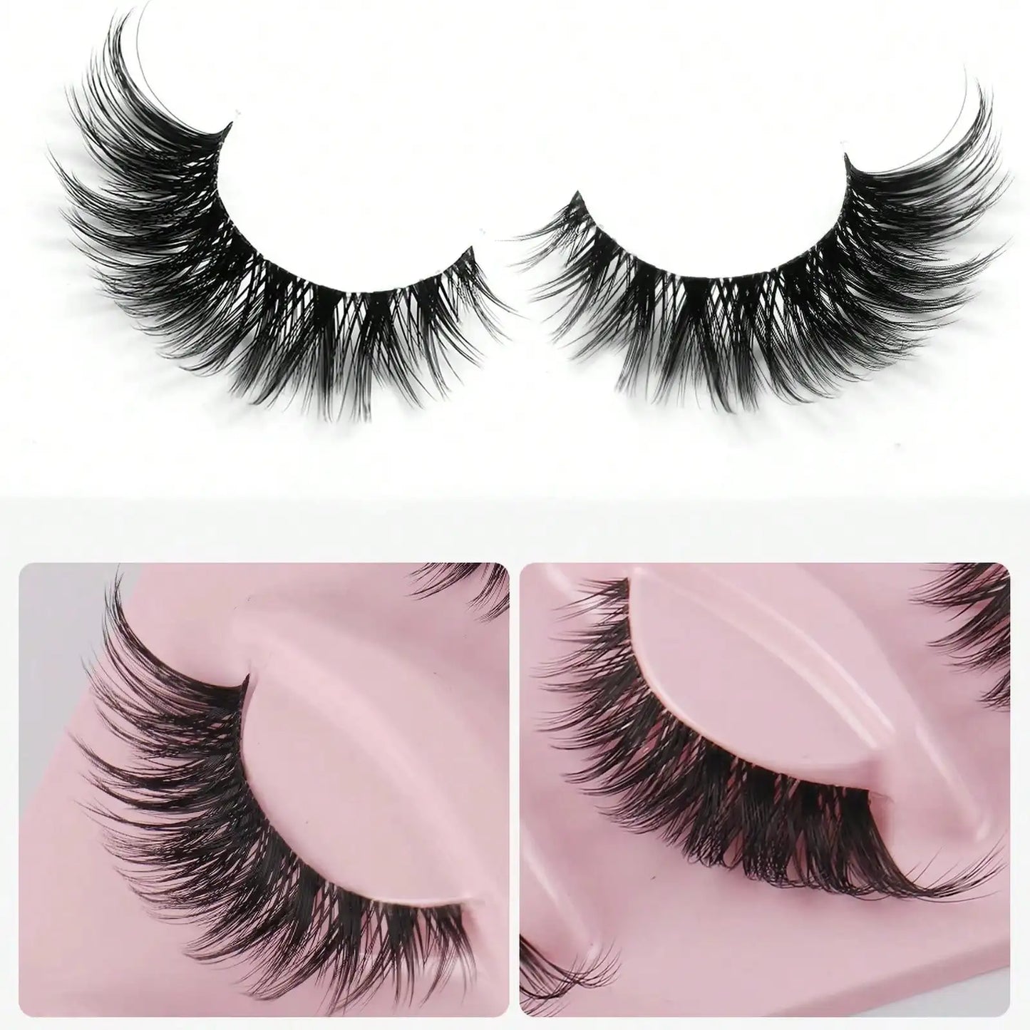 15Pairs/3Pack Cat eye Eyelashes 3D Natural False Lashes Fluffy Soft Cross Clear Band Lashes Manga Lashes Wispy Eyelash Makeup - TrendForce25