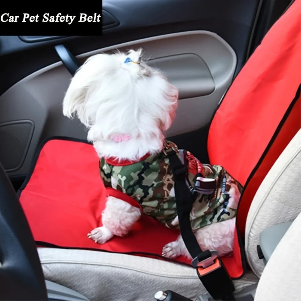 Pet Car Safety Harness: Adjustable Dog Seat Belt for Small to Large Breeds - Nylon Material - TrendForce25