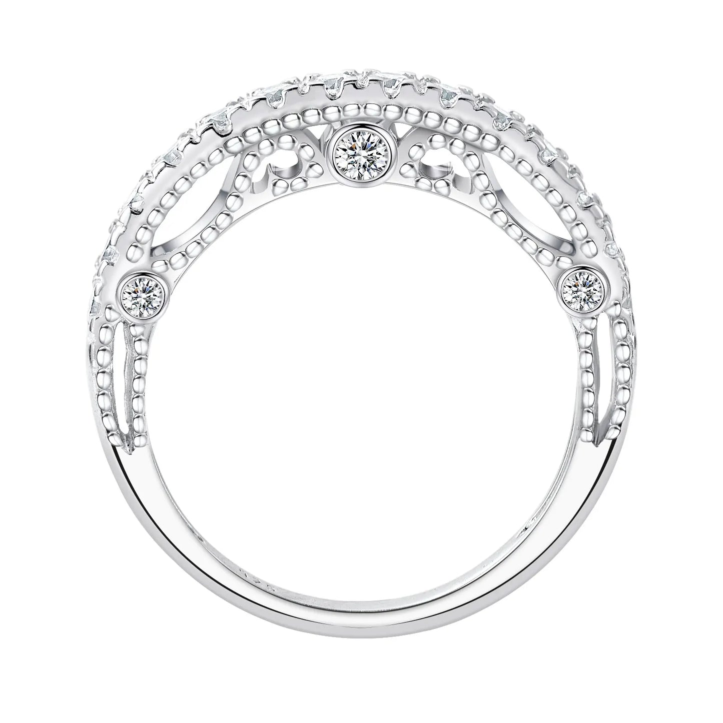 Newshe Solid 925 Sterling Silver Etenity Wedding Rings for Women AAAAA Cubic Zircons Unquine Design Classic Jewelry JR4887_BAND - TrendForce25