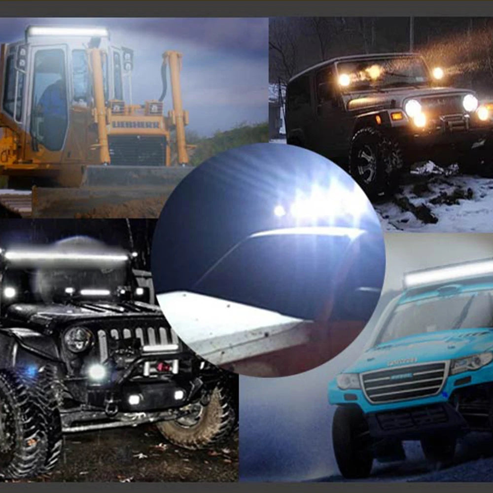 2/4 Pack 60W LED Car Work Light Bar, Dustproof LED Pods Light Bar, High-Brightness External Auxiliary Light Bar 12V Vehicles