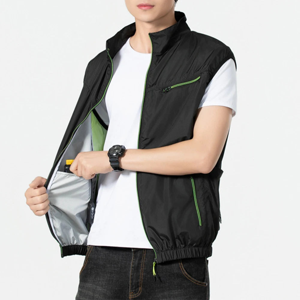 Summer Sport Fan Air Condition Cool Man Woman Travel Ultralight Brand Outdoor Vest Clothes Jacket Sun Windbreaker Fishing Worker