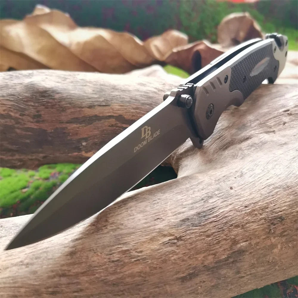 Compact Folding Knife with 9Cr18MoV Blade & G10 Handle: Window Breaker, Rope Cutter & Sharp Edge for Outdoor EDC Tasks - TrendForce25