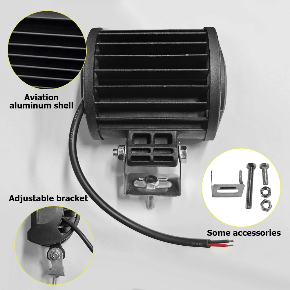 2/4 Pack 60W LED Car Work Light Bar, Dustproof LED Pods Light Bar, High-Brightness External Auxiliary Light Bar 12V Vehicles