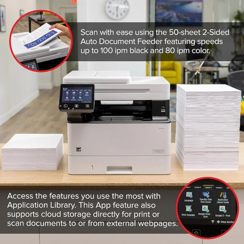 imageCLASS MF465dw - Monochrome, Duplex Wireless Laser Printer, All-in-One Auto Document Feeder, Mobile Ready, 42 PPM, White