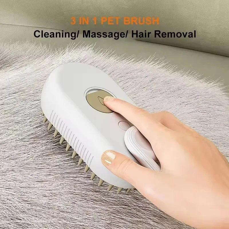 Pet Steam Brush Steam Cats Comb Electric Sprayer for Massage Wool Cat Brush Vaporizer Hair Removal Grooming Pets Accessories - TrendForce25