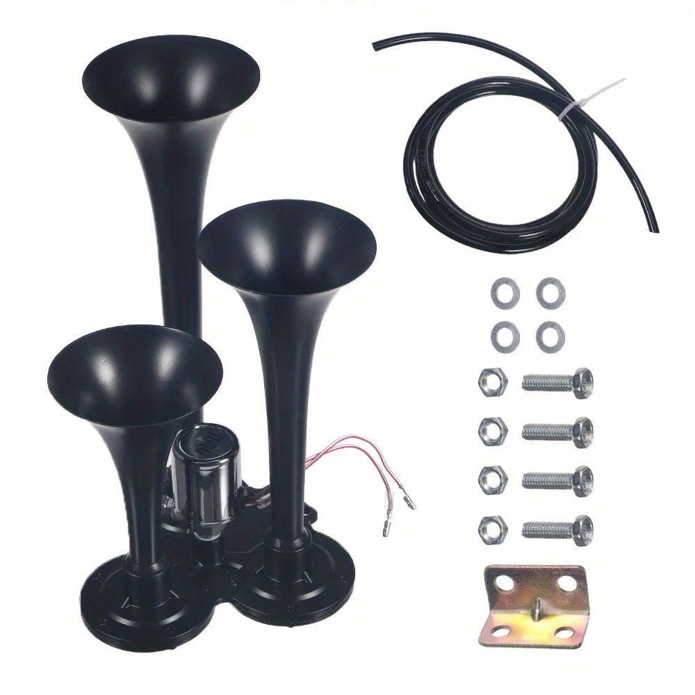 Super Loud Train Electric Air Horn 600DB 3 Trumpets Car Truck Boat Speaker - TrendForce25