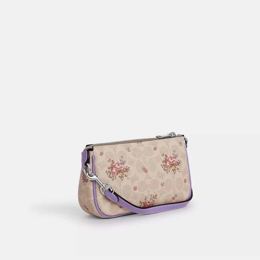 Coach Nolita 19 Shoulder Bag In Blocked Signature Canvas With Floral Print Women Clutch Bag Ladies Cute Purses And Bags,CAQ19 - TrendForce25