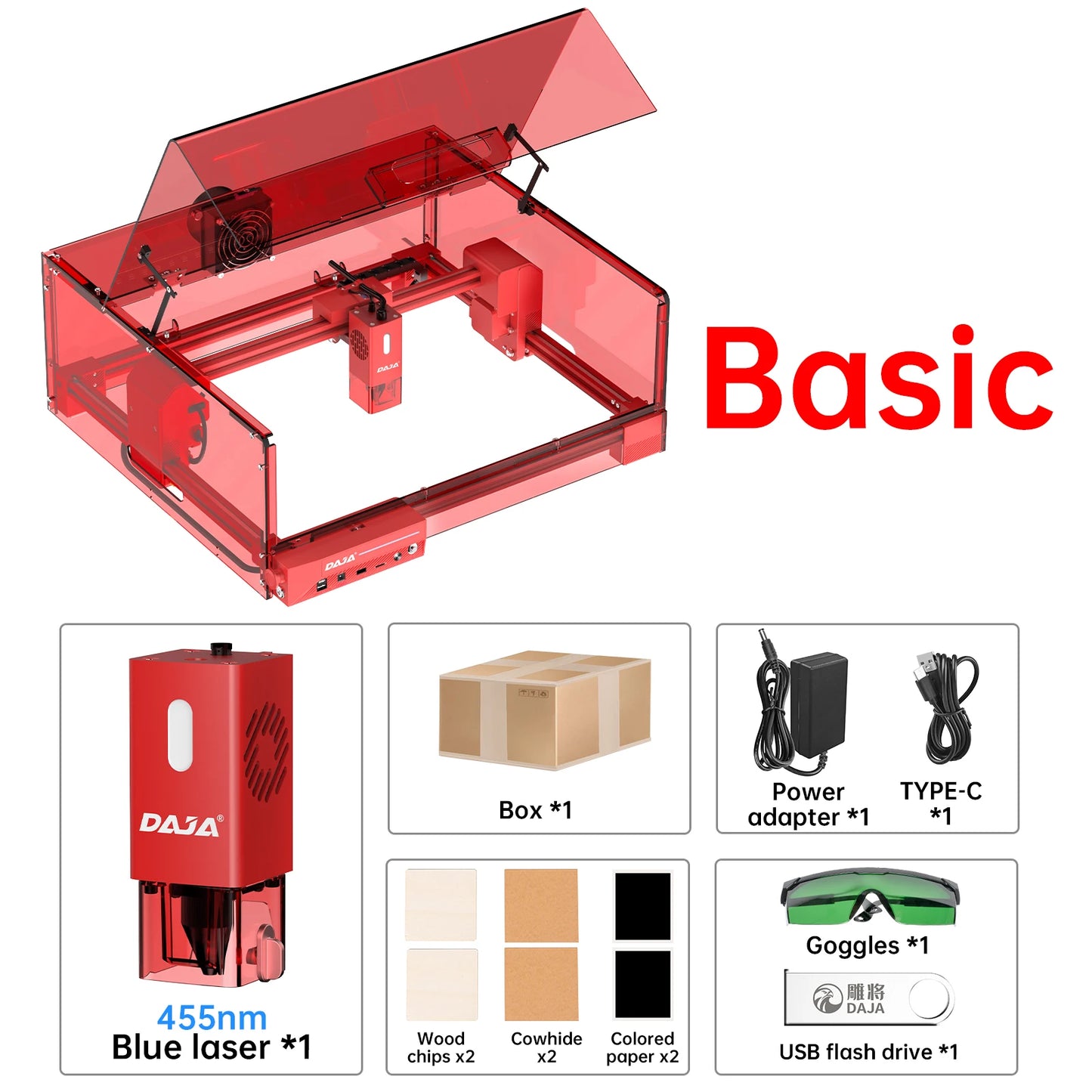 DAJA A6 Pro Laser Engraver Safety Shield 20W Power CNC Cutting Engraving Machine for Metal Wood Acrylic Glass Leather Plastic