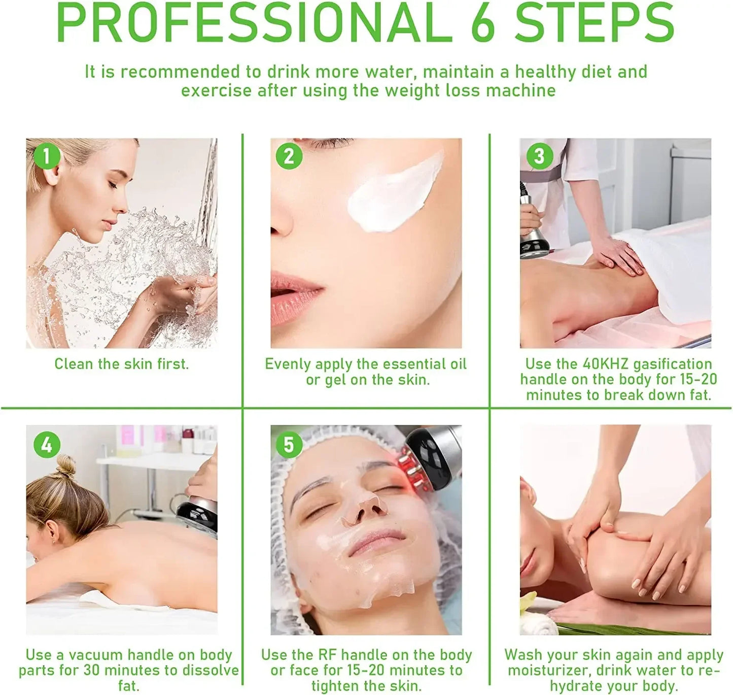 Tool 40K Cavitation Ultrasonic Body Slimming Machine Multi-Polar Anti-Wrinkle Rejuvenation Skin Lift Tighten