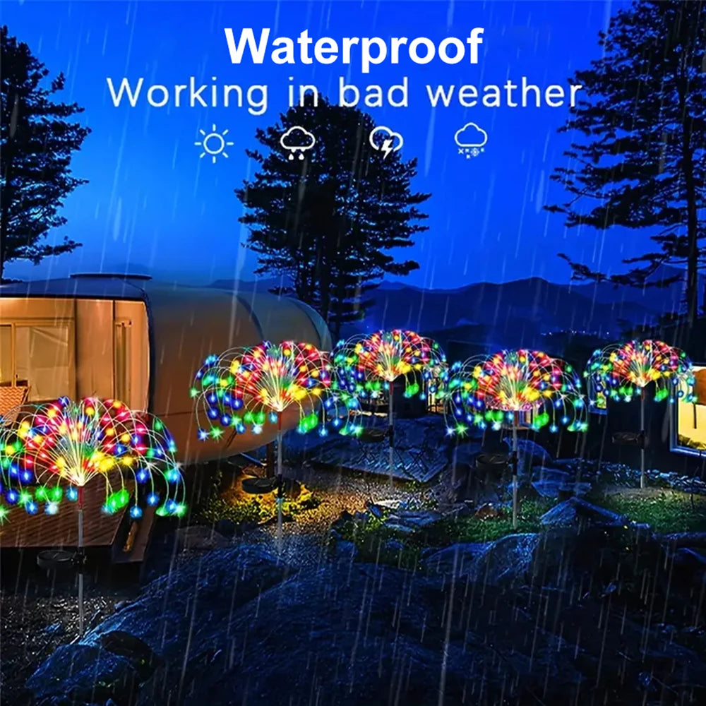 320/240LED Solar Fireworks Lights Bright 4 in1 Pack Lawn Lamp Outdoor Garden Decoration Starburst Lights 8 Mode Fairy Lights - TrendForce25