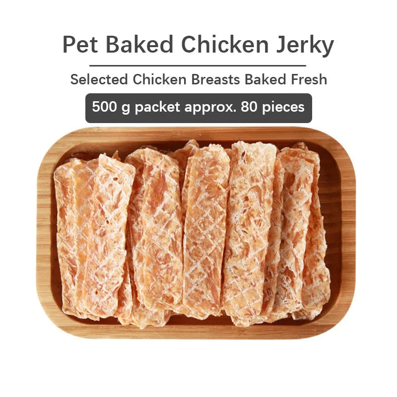 Dog Snacks Dried Chicken Breast 500g Pet Snacks Fresh Flavorful Thin Crispy Dog Training Reward Jerky Nutrient Rich Pet Snacks - TrendForce25