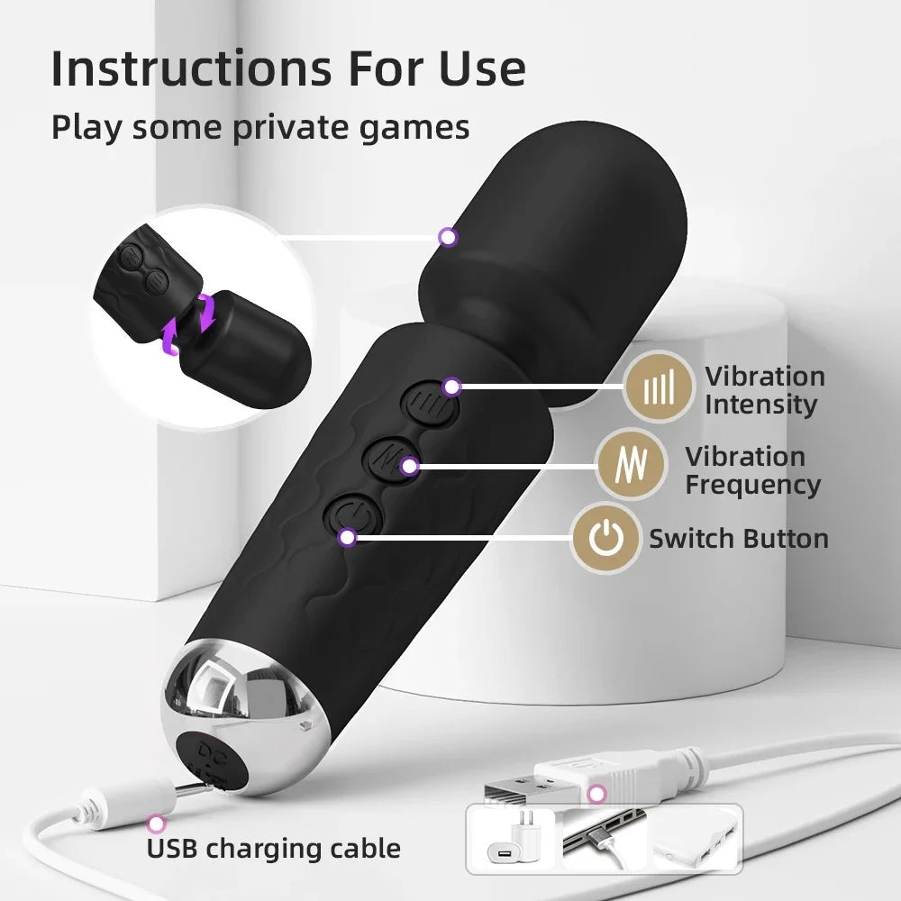 Portable Electric Massage Stick with 8 Adjustable 20 Modes, Suitable for The Back/Neck/Legs/Waist, Relieving Fatigue - TrendForce25