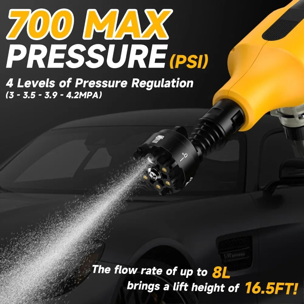 Furniture-Great deal.Cordless Pressure Washer for Dewalt 20V Battery 700 PSI Portable Handheld Power Washer with 6-in-1 Nozzle F