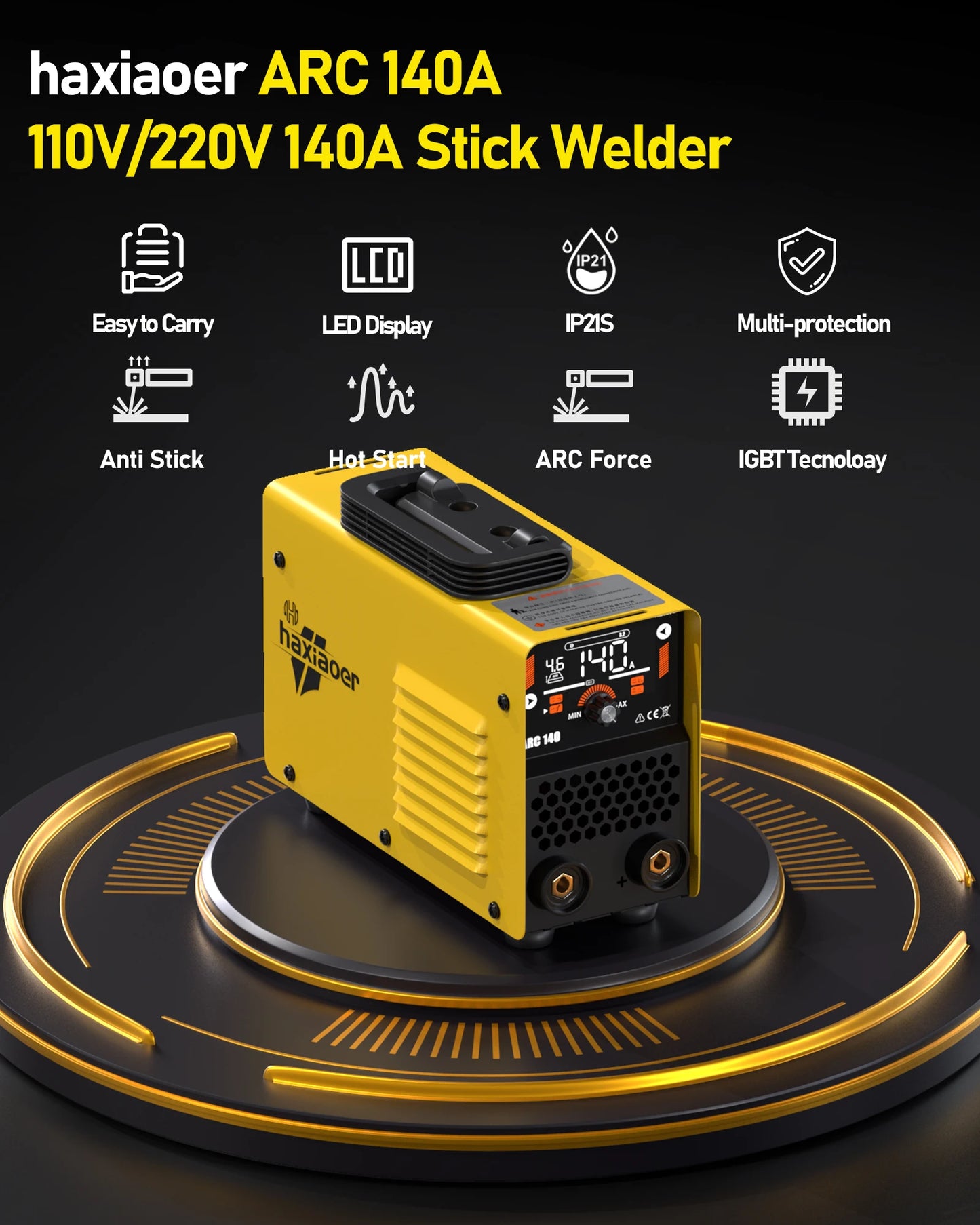 HAXIAOER ARC140 120A 110v portable professional welding machine automatically matches electrode diameter and welding thickness - TrendForce25