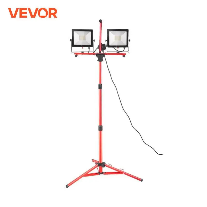 VEVOR LED Work Light with Stand 5000/10000 Lumen Dual-head LED Tripod Work Light w/ 27.6"-68.1" Adjustable&Foldable Tripod Stand - TrendForce25