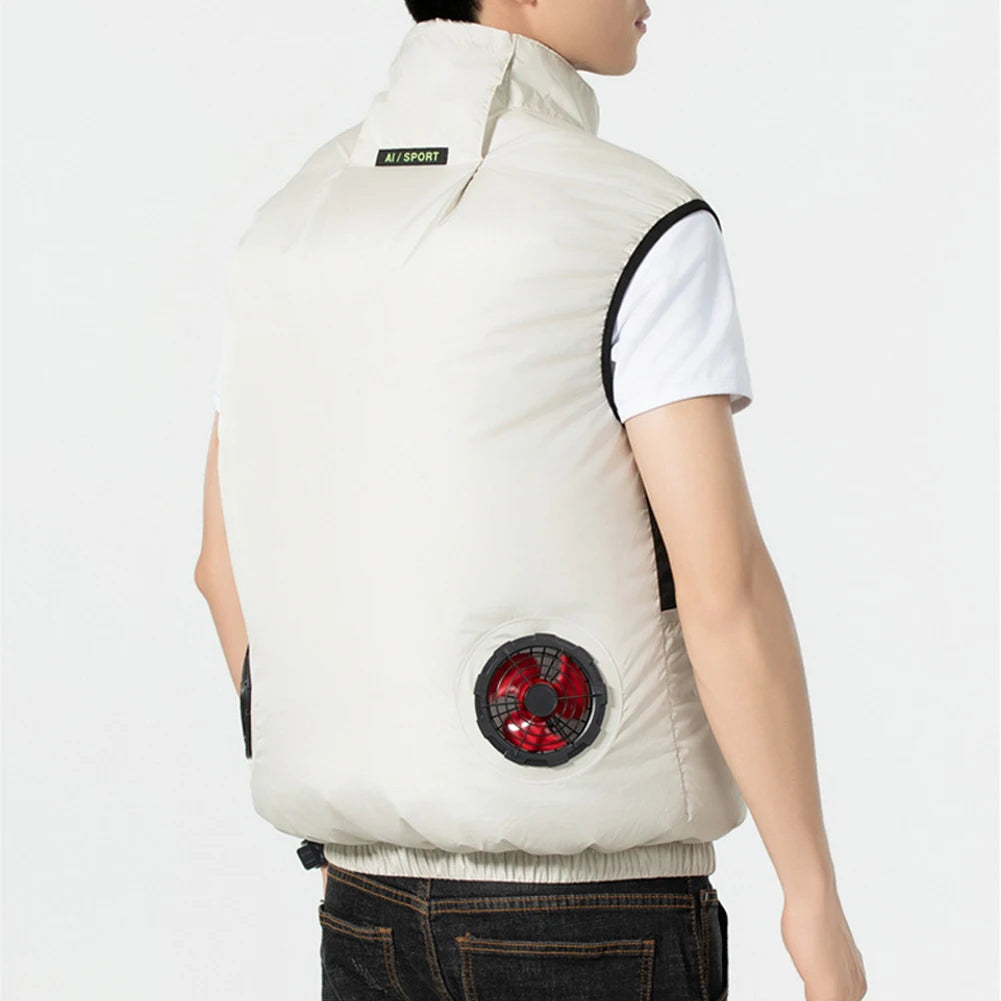 Summer Sport Fan Air Condition Cool Man Woman Travel Ultralight Brand Outdoor Vest Clothes Jacket Sun Windbreaker Fishing Worker