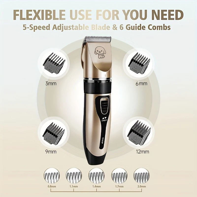 Pet Hair Trimmer Kit Electric Precision Clippers Perfect for Professional Grooming at Home, Ideal for Dogs and Cats - TrendForce25