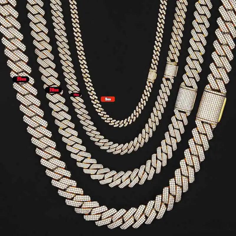 Hiphop/Rock Necklaces Full Miami Curb Link Necklace Men 9mm-14mm-20mm-25mm Bracelet For Men Jewelry High Quality - TrendForce25