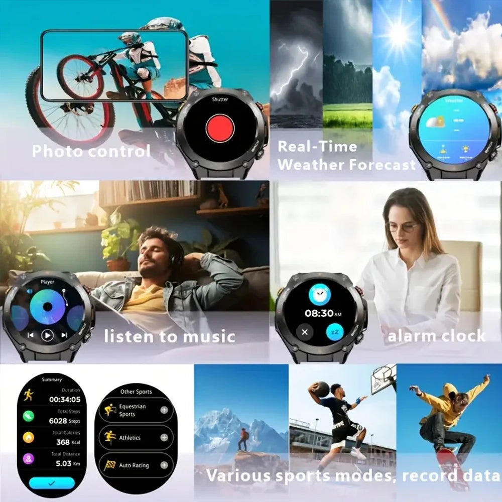 SENBONO New GPS Smart Watch 1.45” HD Display Built-in GPS Bluetooth Phone Call 1ATM Waterpro Military Sports Smartwatch for Men