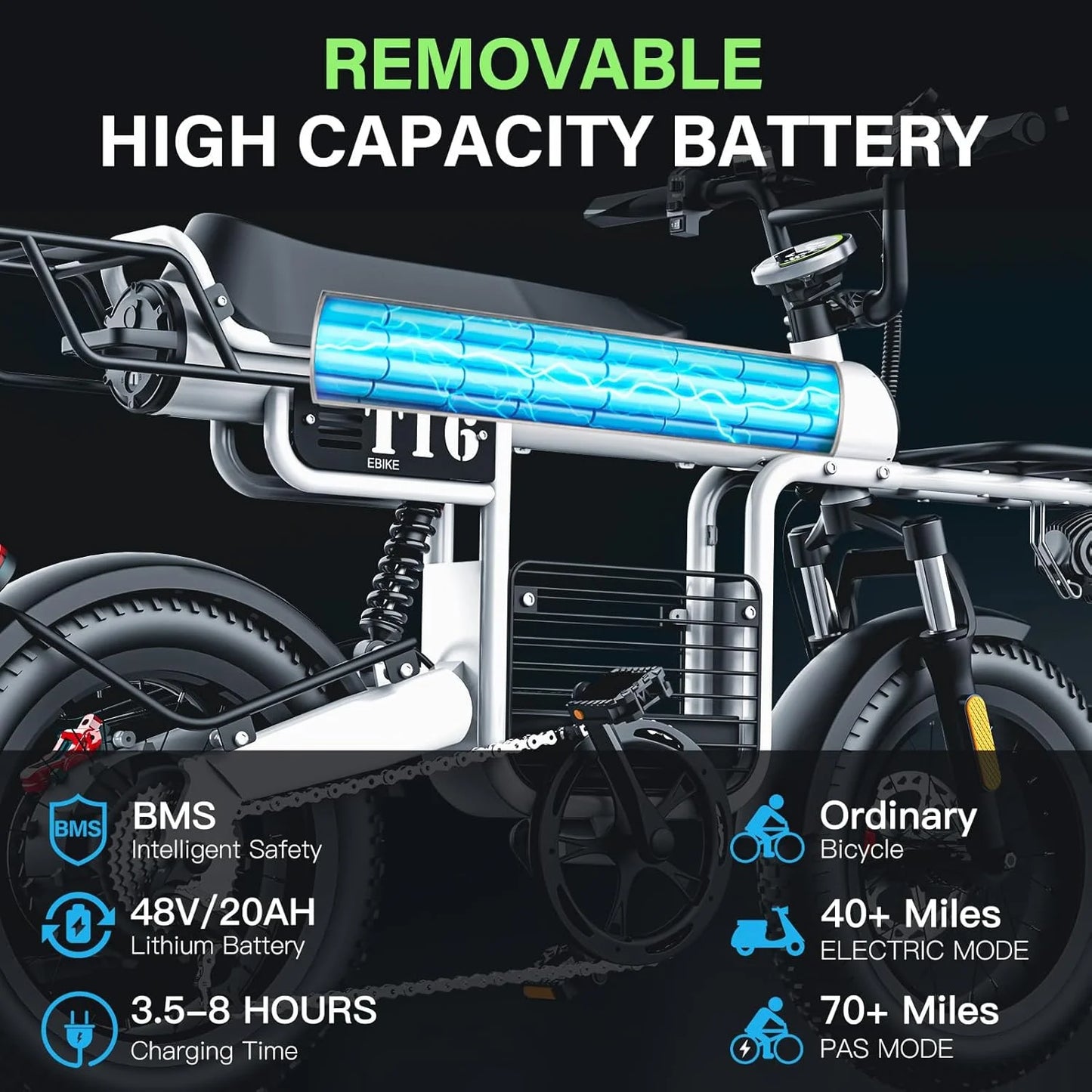 Coswheel Electric Bike Adult Road Ebike T16 Mountain Ebikes Urban Commuting Electric Bike 48V 20AH Outdoor Electric motorcycle - TrendForce25