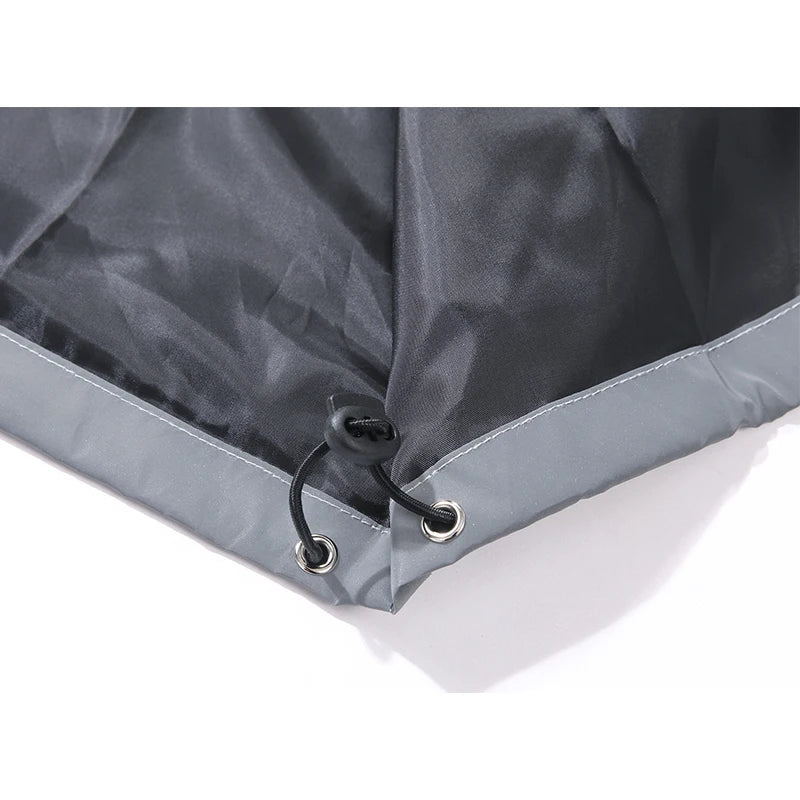 Mens Double Fabric Night Reflective Jackets Hip Hop Dancer Singer Waterproof Zipper Coats Outwear Windbreaker Hooded Jacket