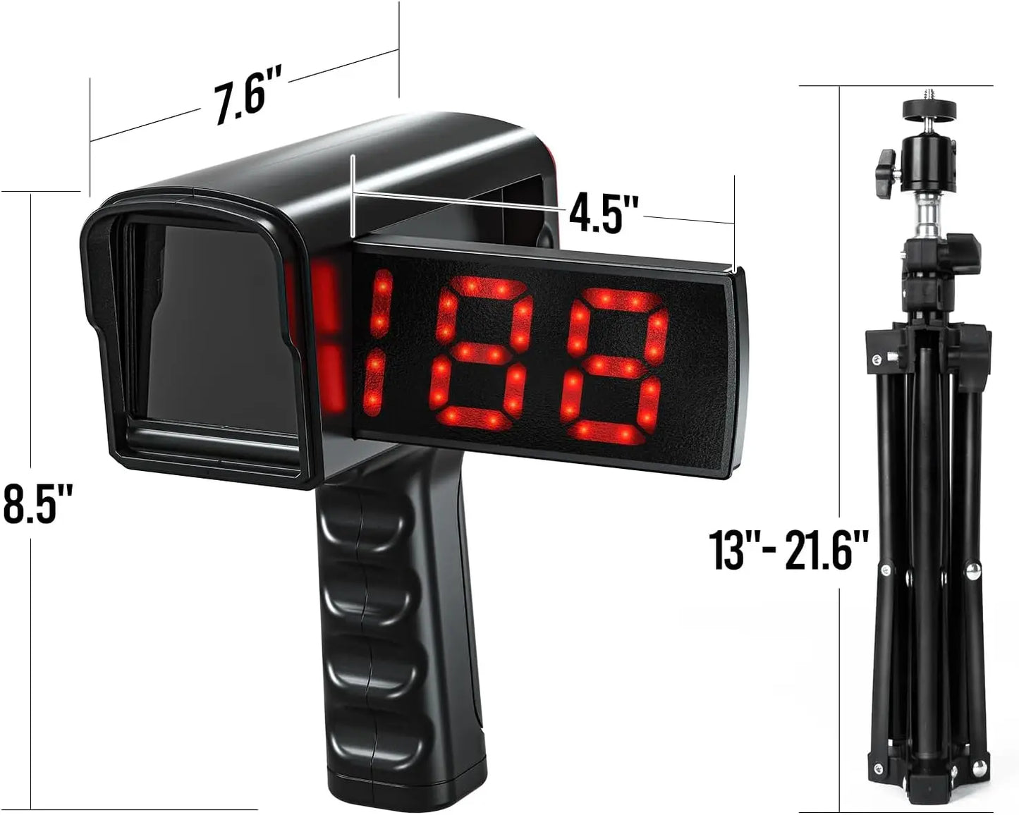 Baseball Radar Guns - Speed Sensors Baseball Speed Training Equipment with LED+LCD Larger Display, Handheld