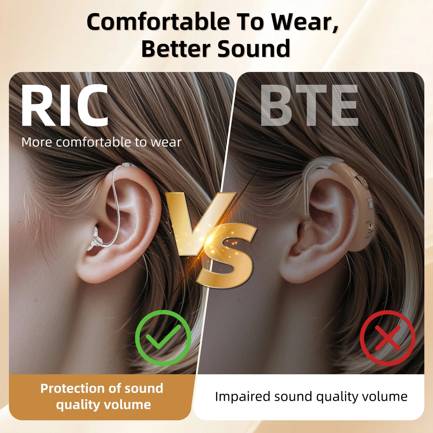 Rechargeable Hearing Aids Adults Invisible Digital Ear Amplifiers Volume Control for Hearing Loss