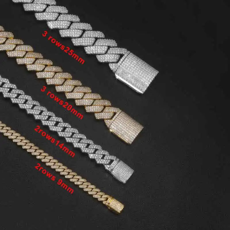 Hiphop/Rock Necklaces Full Miami Curb Link Necklace Men 9mm-14mm-20mm-25mm Bracelet For Men Jewelry High Quality - TrendForce25