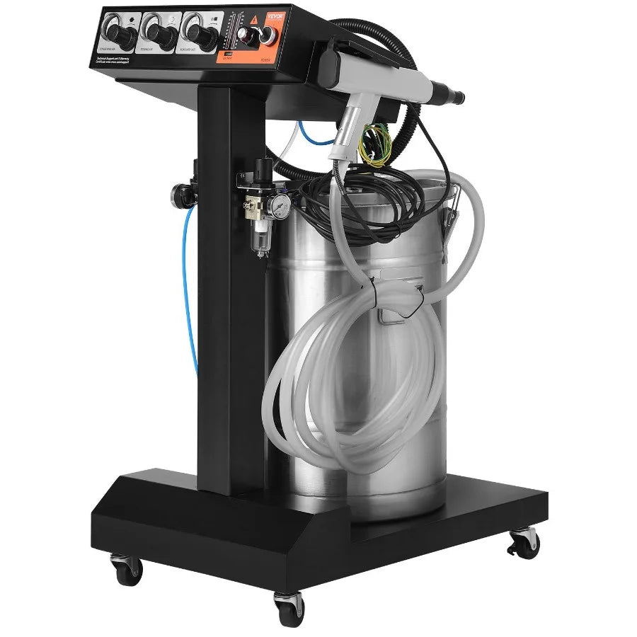 Powder Coating System 50 W 100KV Electrostatic Output Powder Coating Kit with 50L Powder Hopper 450g Per Minute Powder Coating