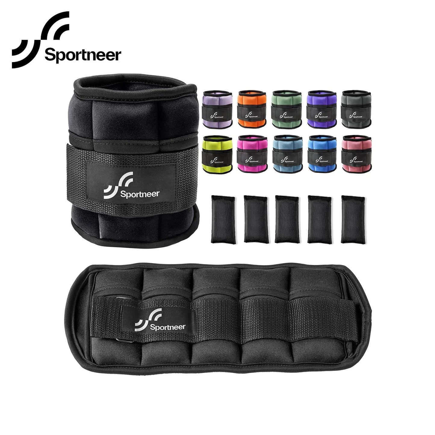 Sportneer Adjustable Ankle Weights 1Pair 10lb Leg Weight Straps for Women Men Weighted Ankle Weights Set for Gym Fitness Workout
