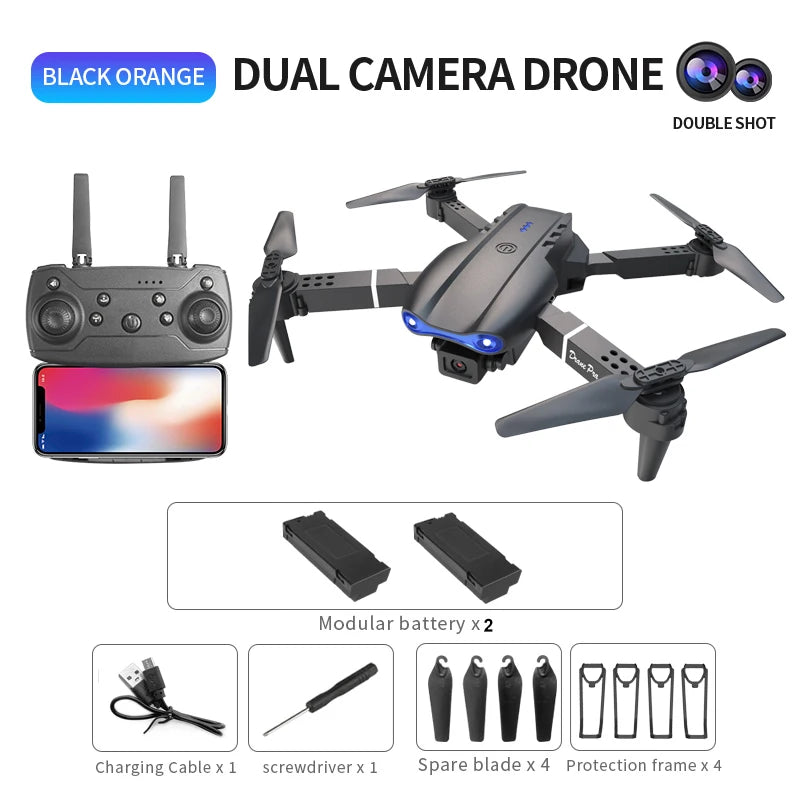 E99 PRO Drone with Flash Professional HD Dual Camera WIFI Obstacle Avoidance RC Helicopters Aerial Photography Quadcopter - TrendForce25