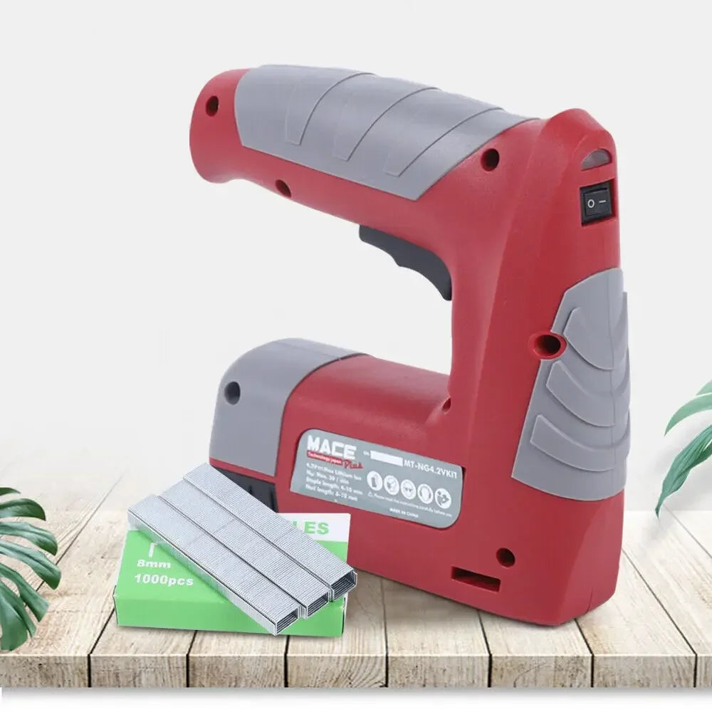Electric Heavy Duty Nail Gun Staple Gun Cordless Stapler Nailer Woodworking Tool